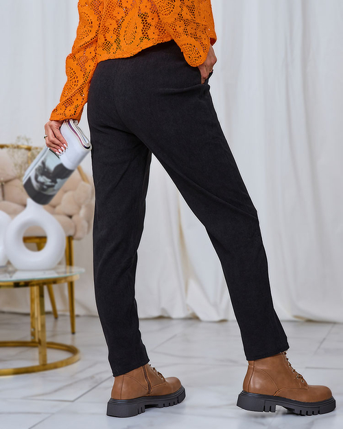 Штани жіночі з вельветової тканини Royalfashion Black