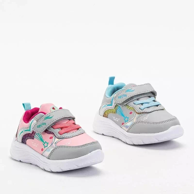 OUTLET Світло-сіре спортивне взуття для дівчат з принтом Jako- Footwear