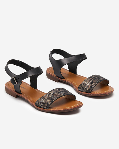 Dámské sandály s černým embosováním Xetera - Boty