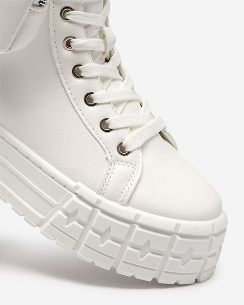 Жіноче спортивне взуття з еко-шкіри білого кольору Kolibs