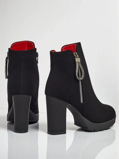 Dámské kotníkové boty z eko kůže na sloupku Marellin