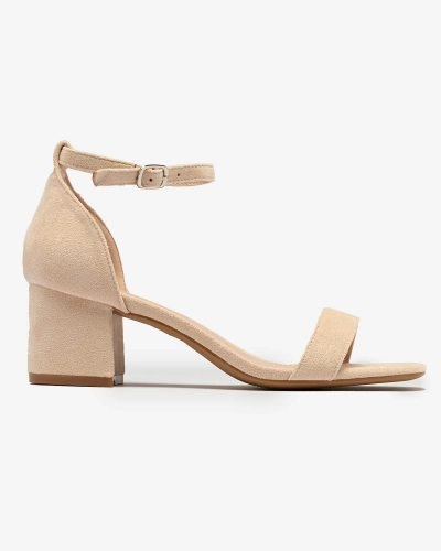 Royalfashion Béžové dámské sandály na podpatku Xeteri