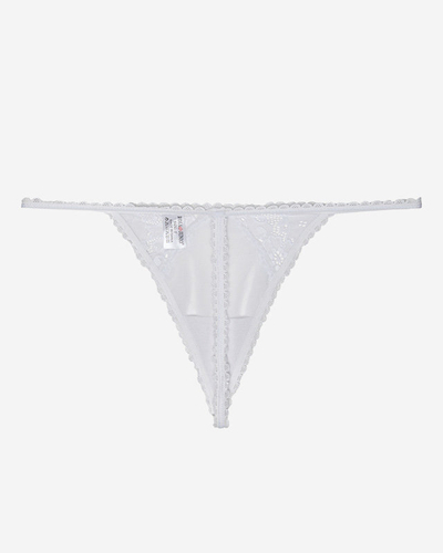 Білі жіночі мереживні трусики стрінги - Білизна