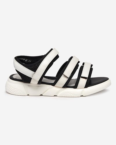 Dívčí sandály se zapínáním na suchý zip v bílé barvě Mumin-Shoes