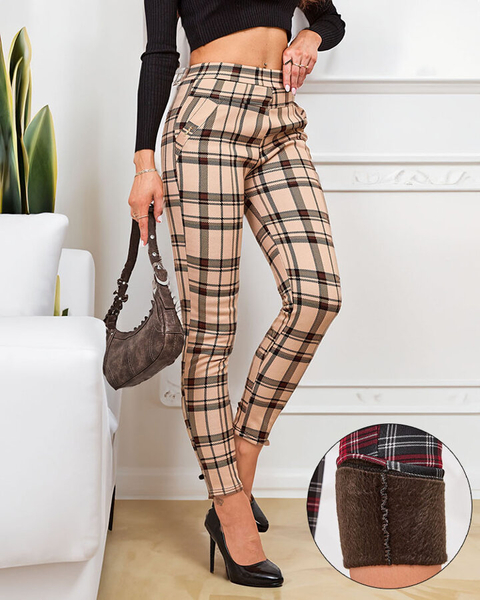 Royalfashion Утеплені картаті жіночі лосини