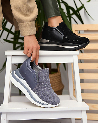 Černé dámské tenisky se skrytým klínem Elema - Obuv