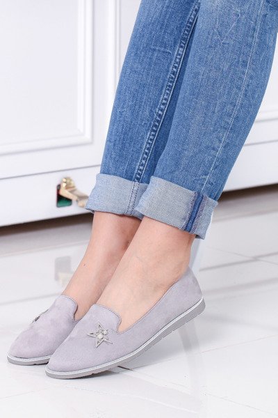 Szare, baleriny z gwiazdką - Obuwie