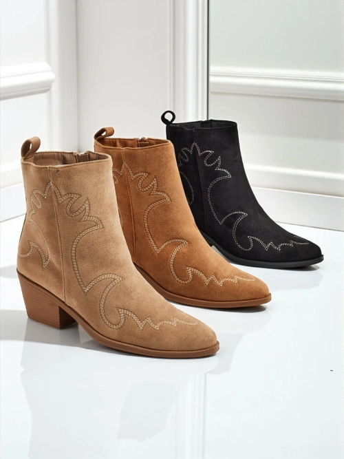 Жіночі ботильйони-ковбойки Velvet Ash – на підборах