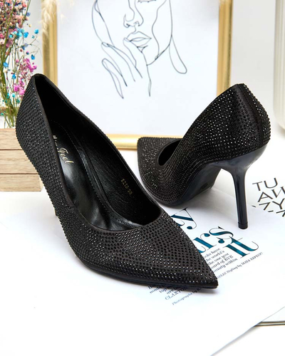 Royalfashion Жіночі туфлі-човники Ferconie на шпильці з цирконами