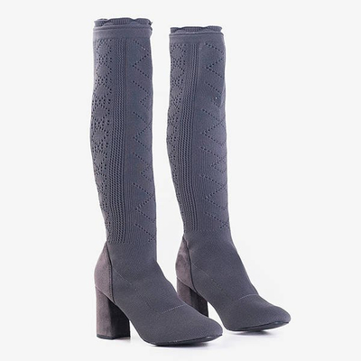 Šedé dámské boty a'la balladyna sock - Obuv