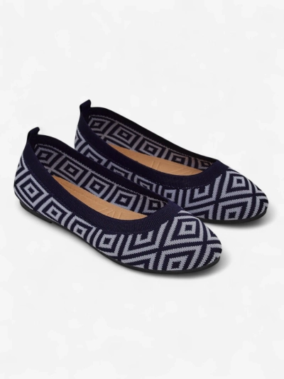 Royalfashion Textilní dámské baleríny s geometrickým potiskem Metric