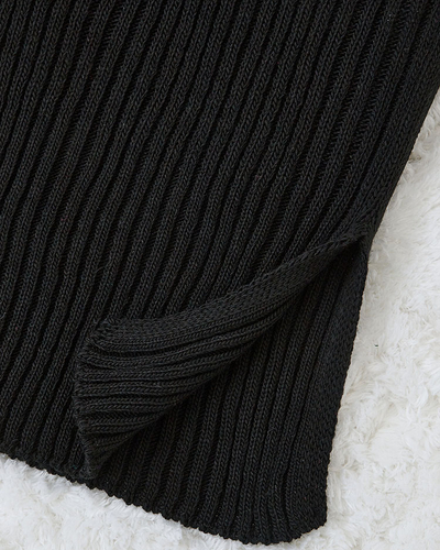 Royalfashion Чорна жіноча сукня-светр