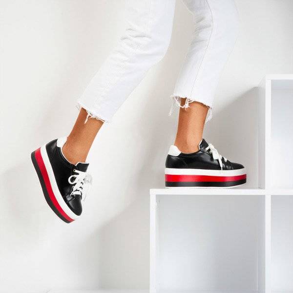 OUTLET Černé sportovní tenisky na platformě Dishye - obuv