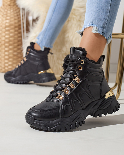 Černé sněhule z ekokůže Vetorr- Obuv