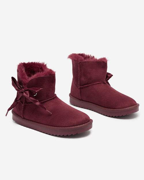 OUTLET Бордові жіночі снігоступи з бантом Rimms- Footwear