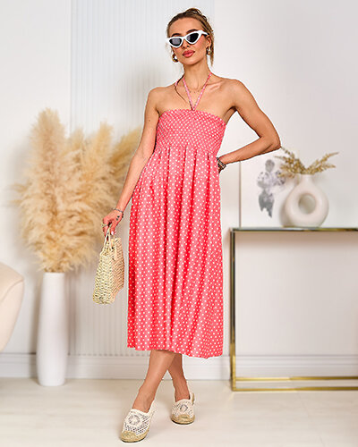 Royalfashion Dámské puntíkované šaty ke kolenům