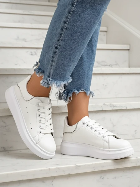 Bílé Sportovní Tenisky Athena z Ekokůže