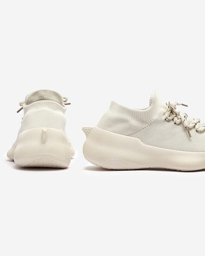 Béžová dámská slip-on sportovní obuv se šněrováním Oteva - Obuv