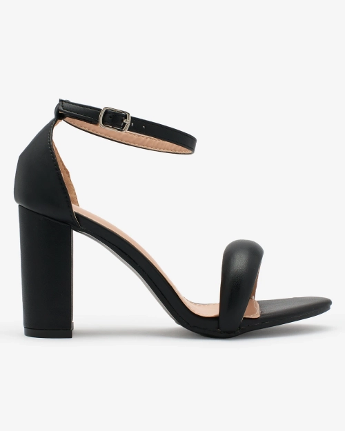 Royalfashion Чорні жіночі босоніжки Vefre на високій шпильці