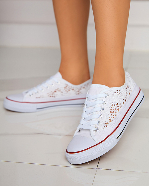 Білі жіночі ажурні кеди Tareni