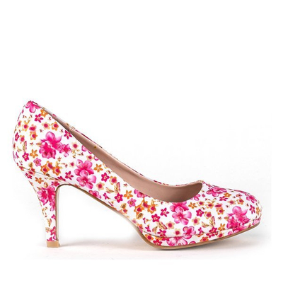 Білі тувлі на шпильці з квітами Coral Springs - Взуття