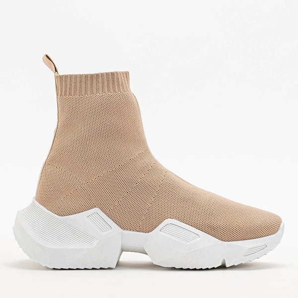 OUTLET Vysoká béžová dámská sportovní obuv Fisa - Obuv