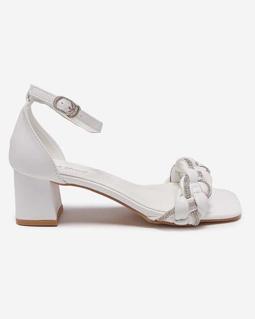 Білі жіночі босоніжки на пості Марієнка - Взуття