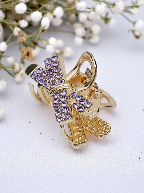 Royalfashion Заколка для волосся з камінням-кристалами Золота заколка