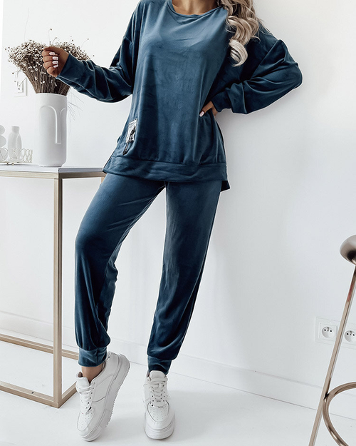 Жіночий велюровий спортивний комплект Royalfashion Turquoise