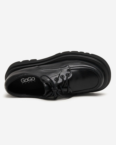 Černé dámské boty z ekokůže se šněrováním Gerin - Obuv