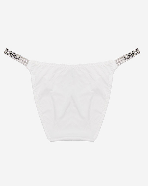 Жіночі білі трусики з декоративними смужками - Нижня білизна