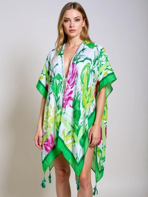 Pareo Calista – Кольорове пляжне парео Royalfashion до колін з V-подібним вирізом