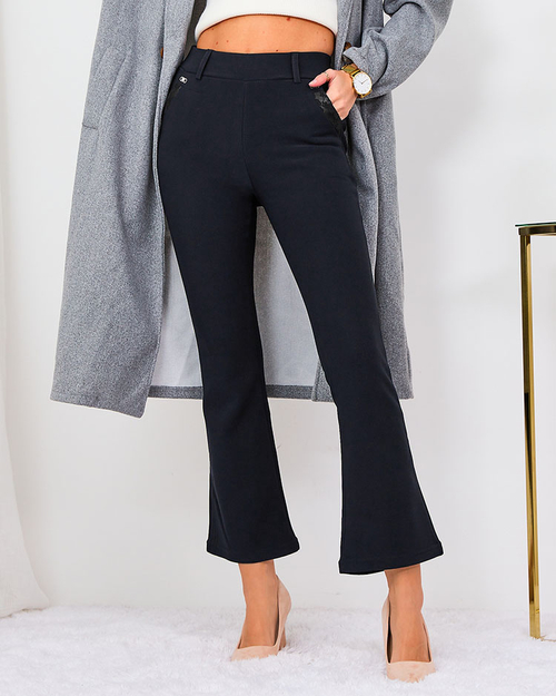 Royalfashion Чорні жіночі тканинні штани a'la bells