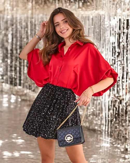 Роялфешн Коротка жіноча спідниця з пайєтками