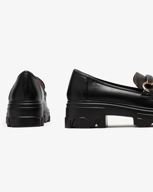 Чорні жіночі повсякденні мокасини на суцільній підошві Kelena - Взуття