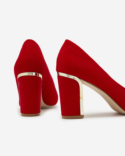 Červené dámské lodičky z ekokůže na kůži Afrogos- Obuv