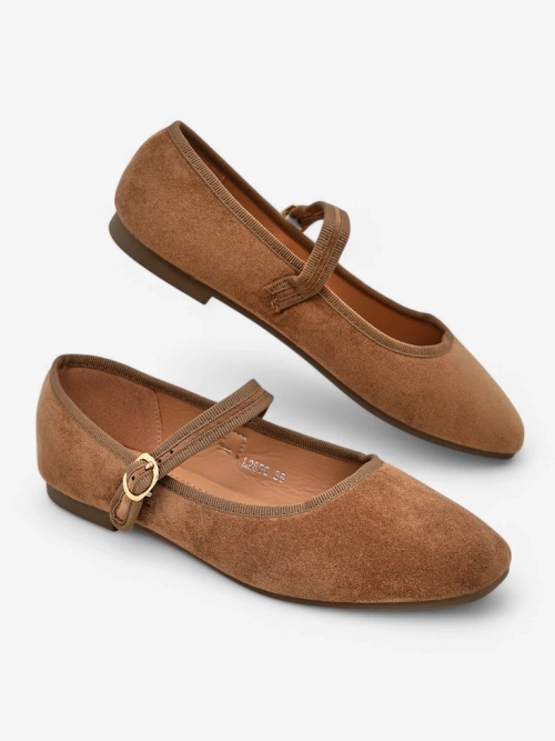 Royalfashion Жіночі балетки з екос замші з ремінцем Ernie