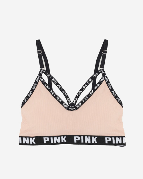 Рожевий спортивний бюстгальтер з написами