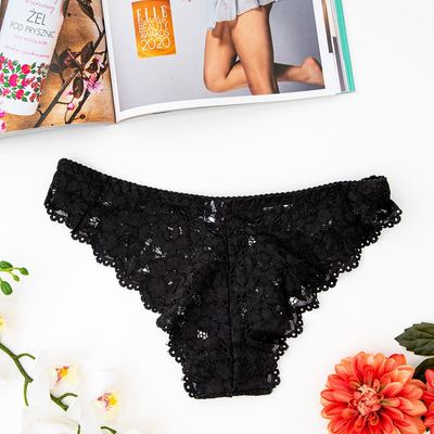 Жіночі чорні мереживні трусики - Нижня білизна