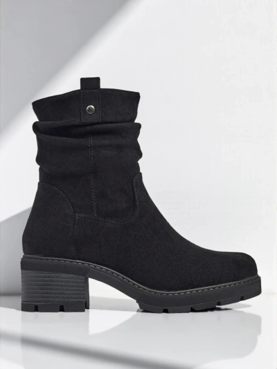 Vyšší dámské kotníkové boty z eko semiše Carmine