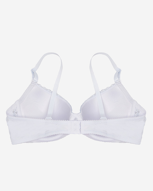 Білий жіночий бюстгальтер пуш ап, декорований мереживом - Нижня білизна