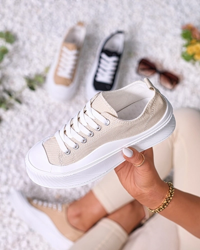 Royalfashion Бежеві спортивні кросівки на платформі Luceri