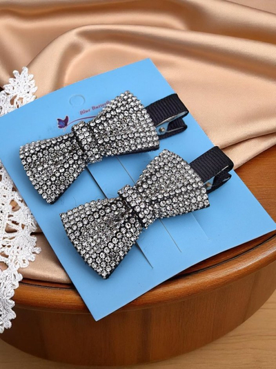 Royalfashion Sada 2 spon do vlasů s mašlemi a kamínky Isadora