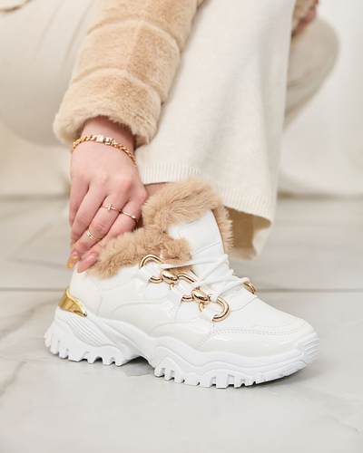 Royalfashion White Carucca zateplené dámské tenisky