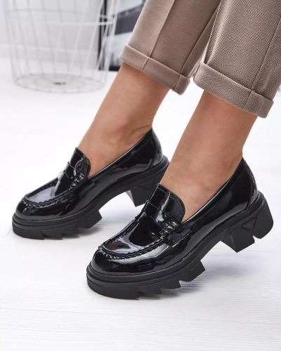 Чорні лаковані мокасини для жінок Tygriss- Footwear