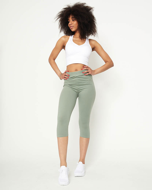 Зелені жіночі легінси довжиною 3/4