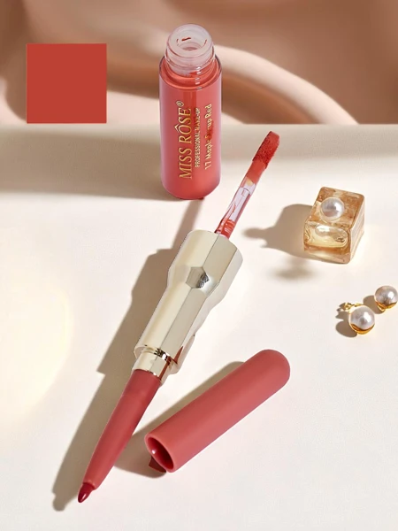 Tekutá rtěnka a konturovací tužka na rty 2 v 1 Jahodová pěna