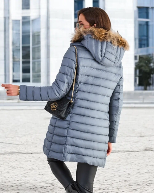 Жіночий стеганий зимовий пуховик Royalfashion