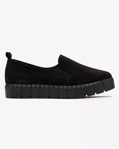 Černé dámské slip on tenisky Openwork Cegeti - Obuv