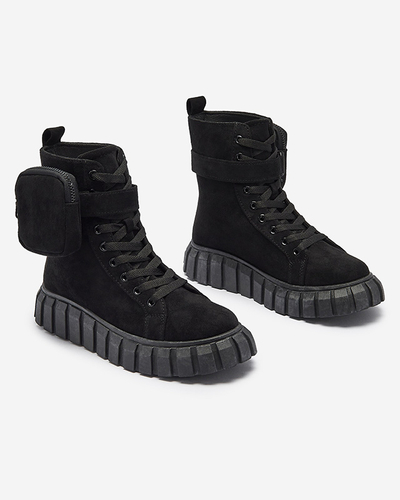 Dámské kozačky se sáčkem v černé barvě Sauups- Obuv